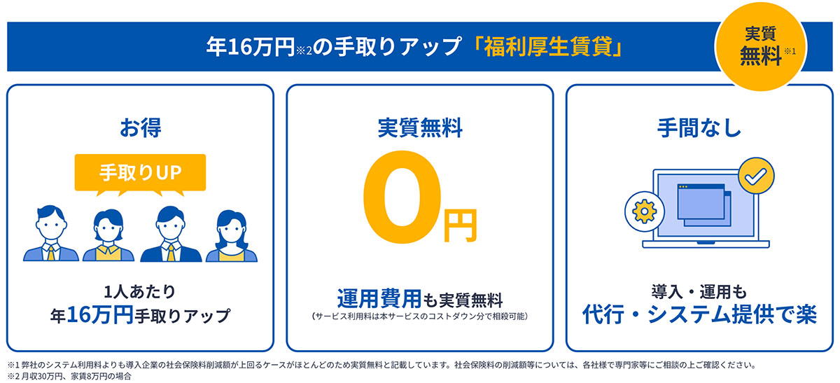 マネーフォワード クラウド福利厚生賃貸は、中堅・中小企業でも社宅制度の導入を手間なく実現できる福利厚生サービスです。