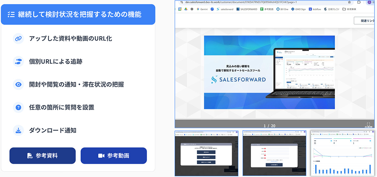 ツール上にアップロードされたコンテンツを通して、顧客の関心度の変化を追跡可能