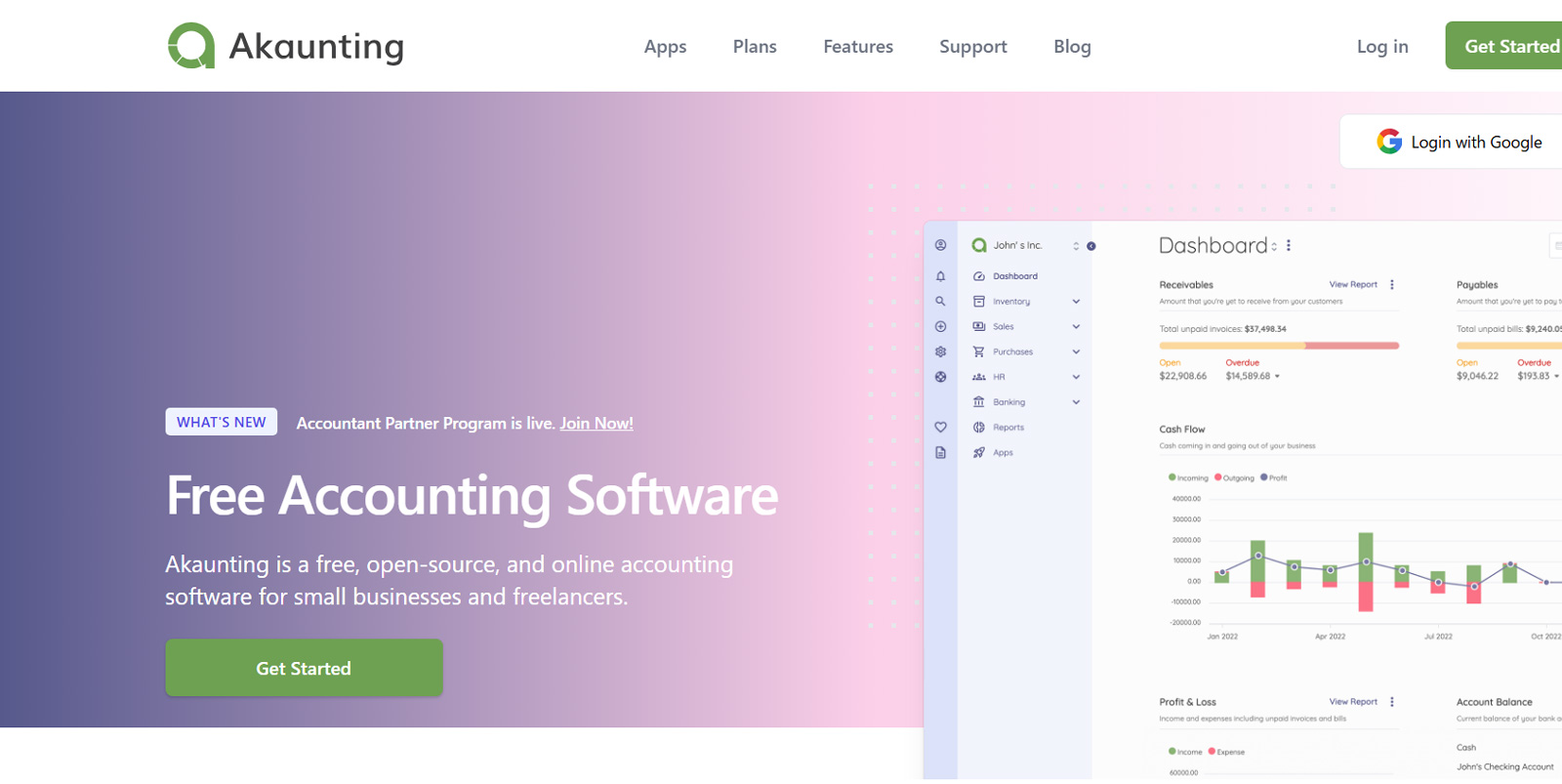 Akaunting公式Webサイト