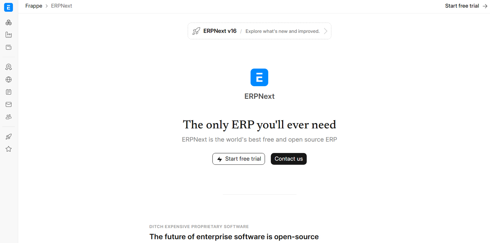 ERPNext公式Webサイト