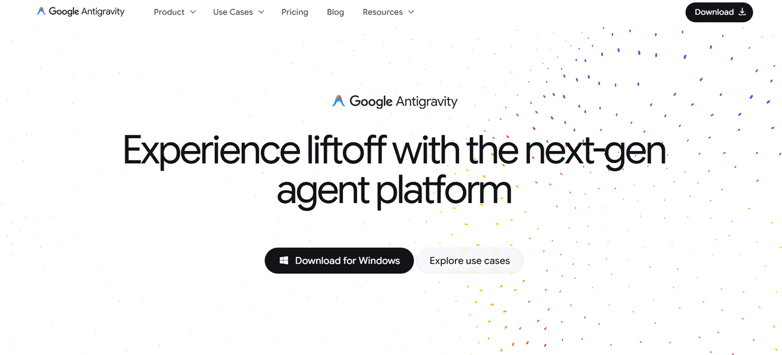 Google Antigravity公式Webサイト