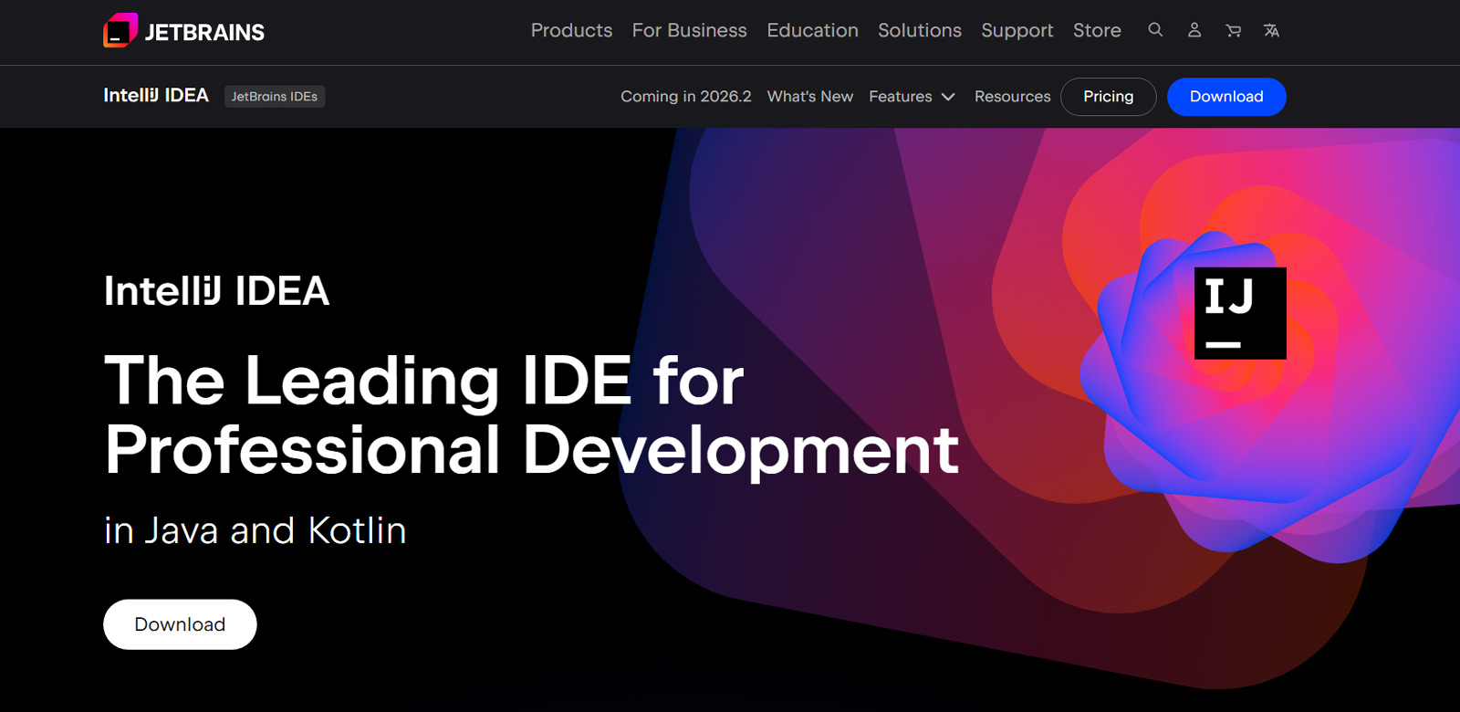 IntelliJ IDEA公式Webサイト