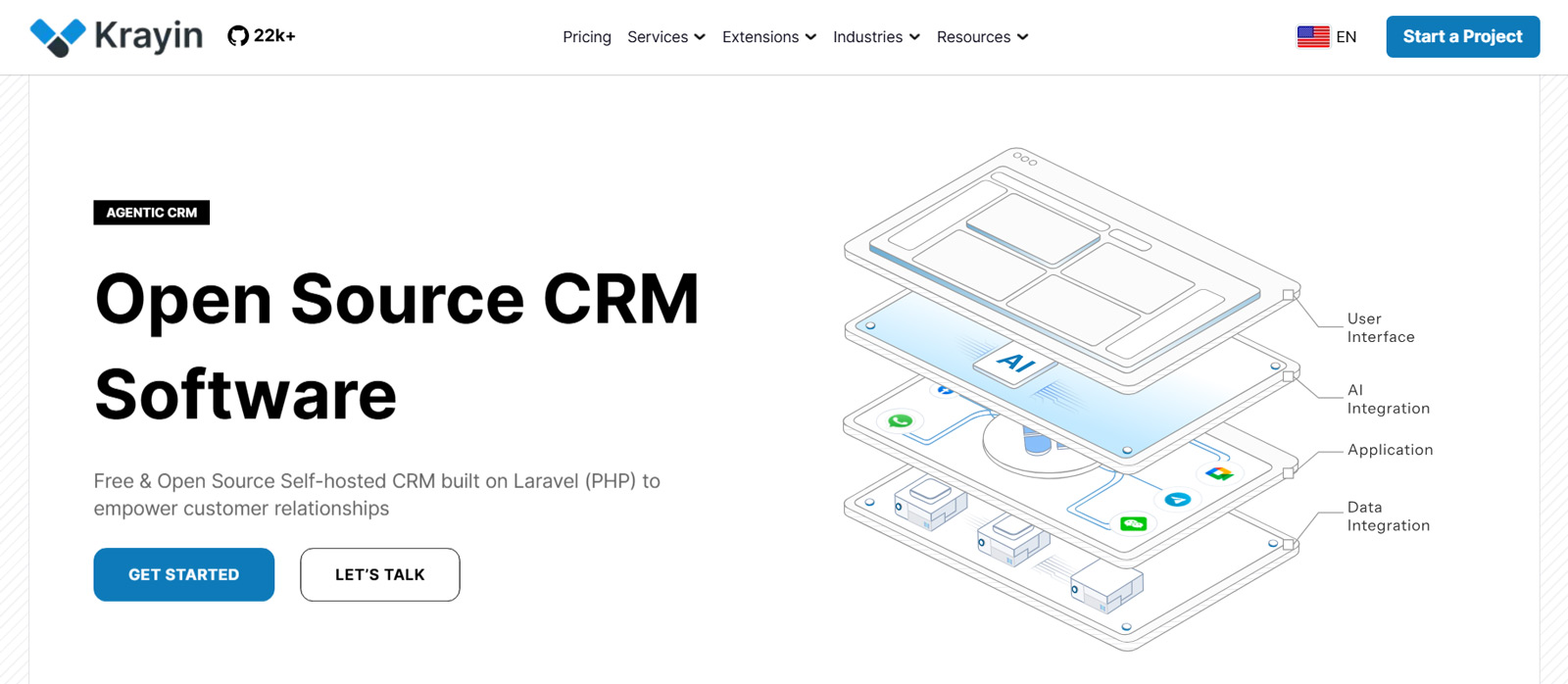 Krayin CRM公式Webサイト