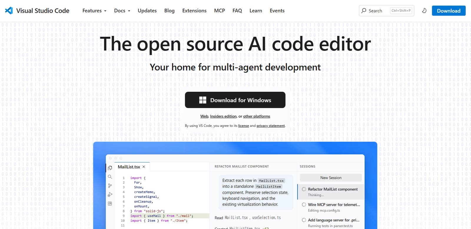 Visual Studio Code公式Webサイト
