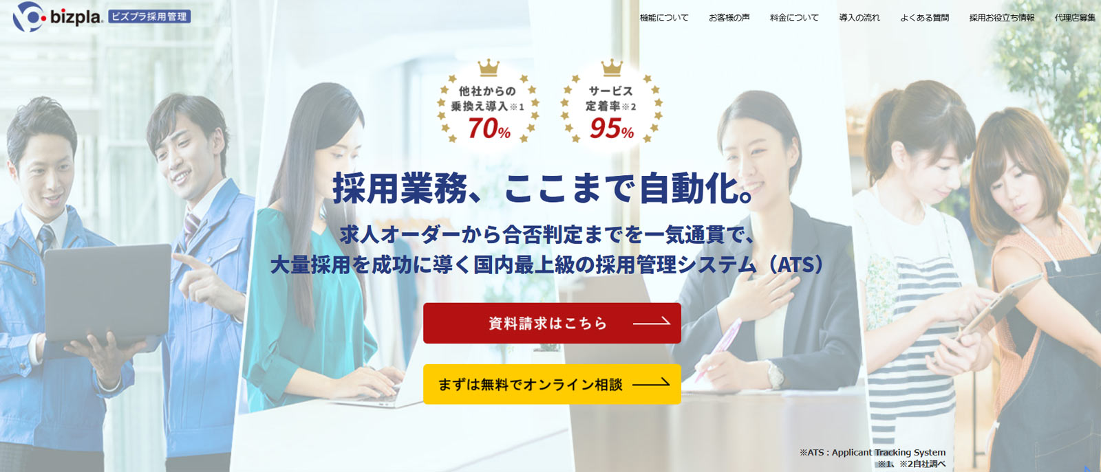 ビズプラ採用管理公式Webサイト