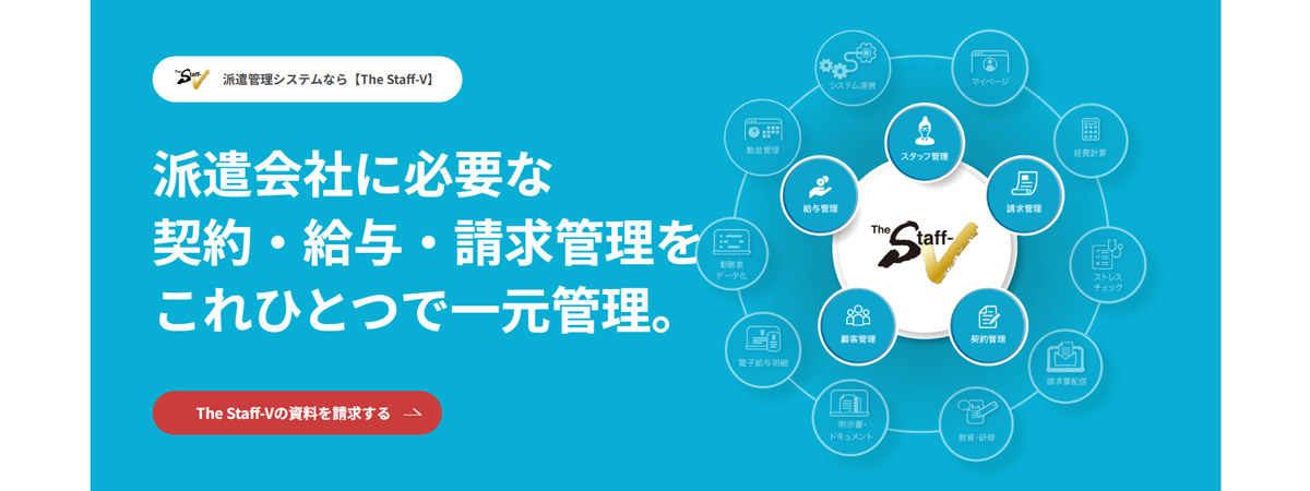 人材派遣ビジネスに必要な管理機能が1システムで手に入る統合型派遣管理システム