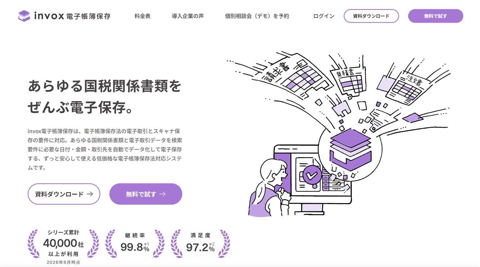 invox電子帳簿保存公式Webサイト