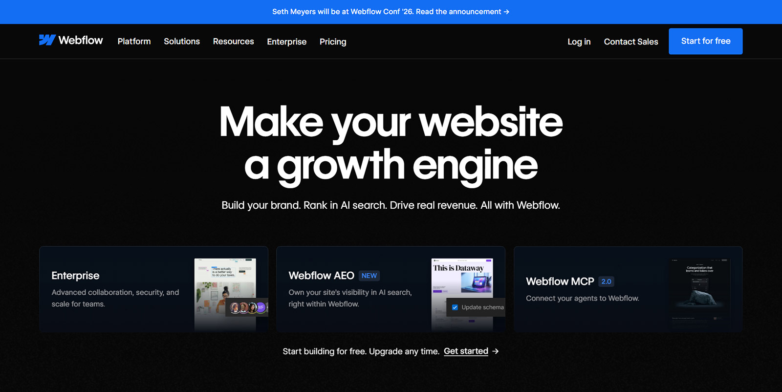 Webflow公式Webサイト