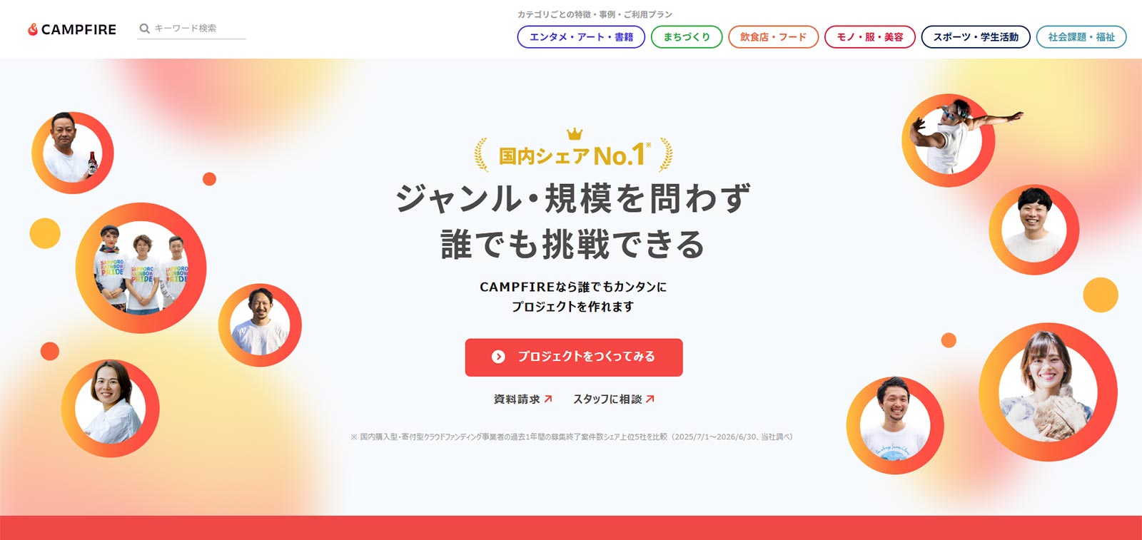 CAMPFIRE公式Webサイト